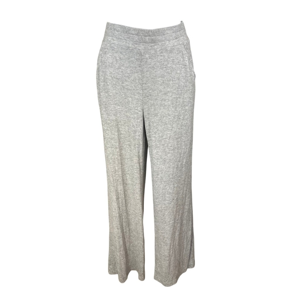 Calme Hachi Wide Leg Pants Women's Medium Grey Lounge Knit Rayon‎ Spandex Blend